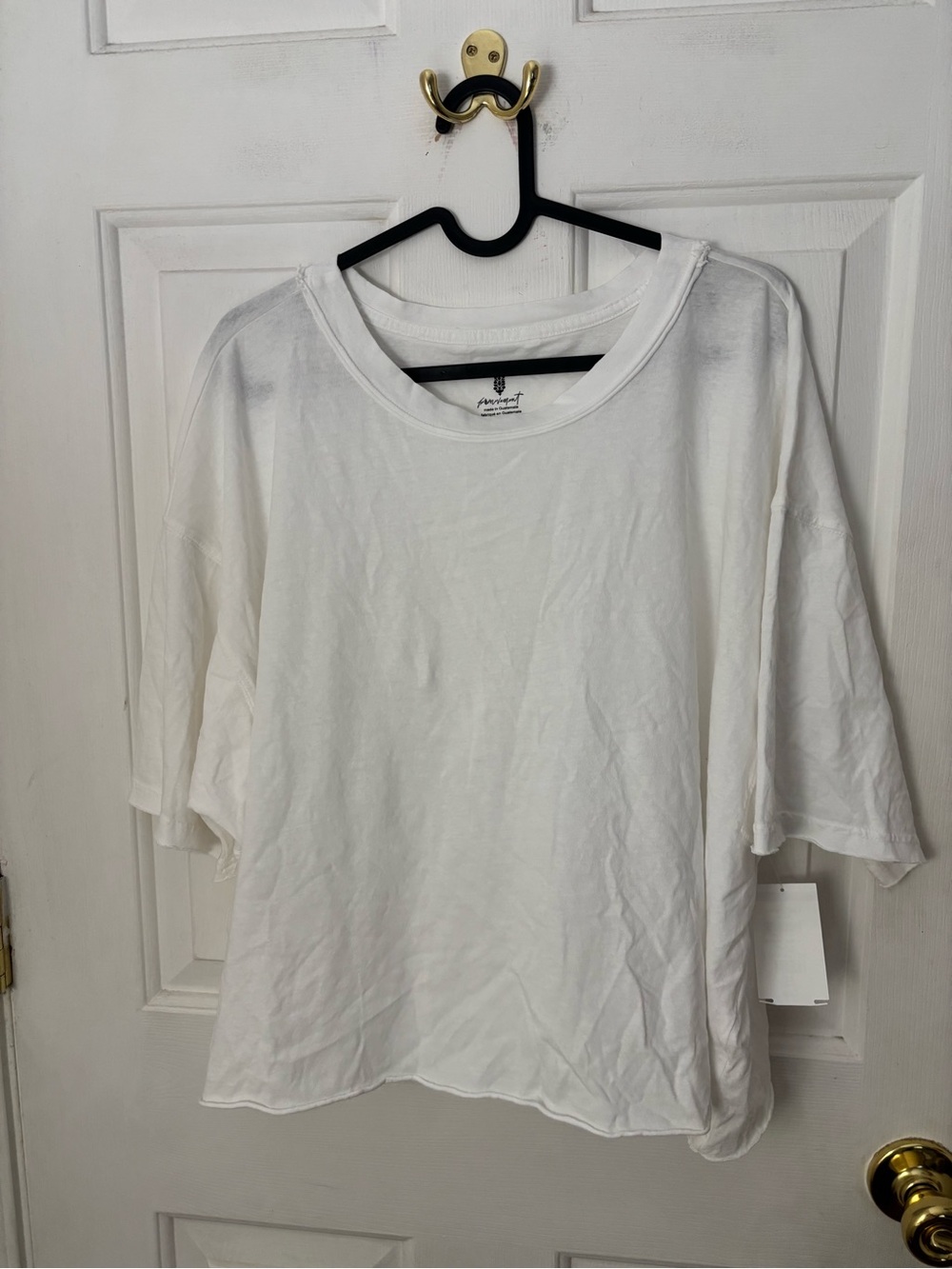 FP Movement by Free People White Short Sleeve Boxy Tee NWOT